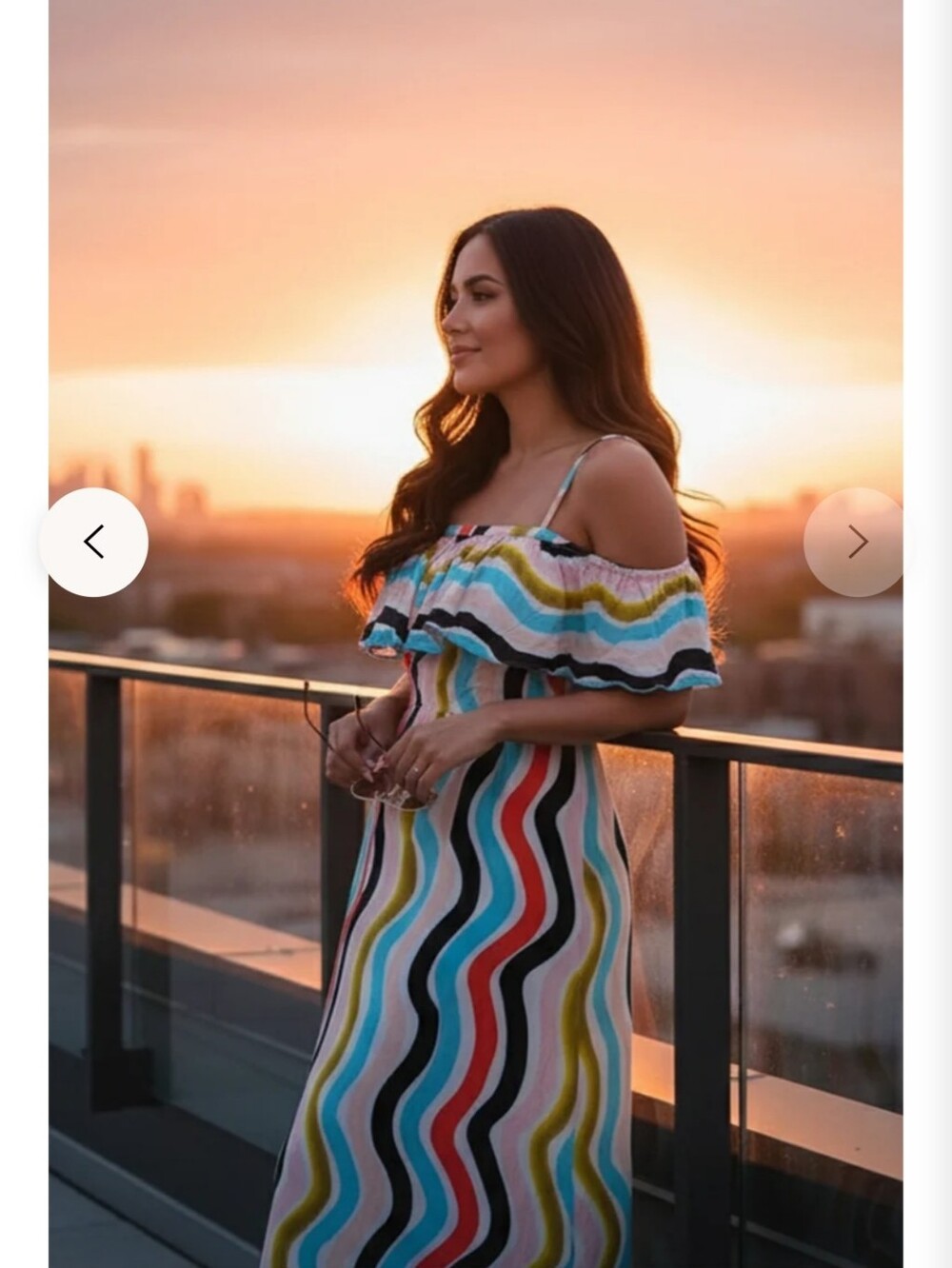 Striped Multicolor Ruffle Maxi Dress - Women - Picture 6 of 9